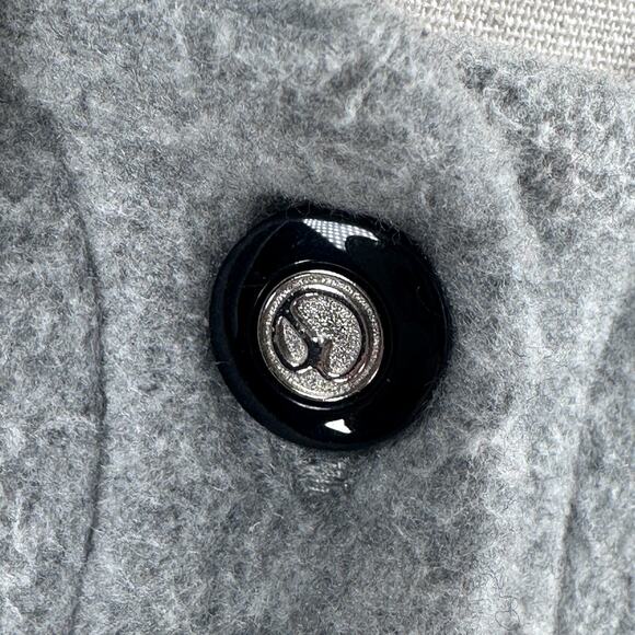 St John Sport Marie Grey Fleece Light Jacket Women’s P Gray Embroidered Button - Picture 4 of 11